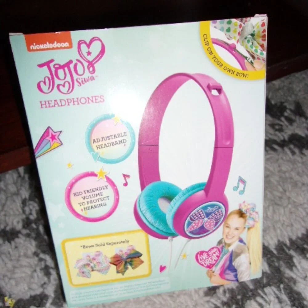 JoJo Siwa Nickelodeon Clip Your Own Bow Headphones w/ adjustable headband New